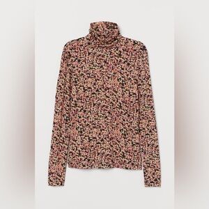 H&M Floral Long Sleeve Turtleneck